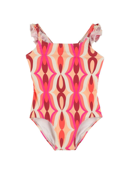 Patbo: BADEANZUG AUS BEDRUCKTEM LYCRA „TWIST“ - Lightblue/Multi - kids-girls_0 | Luisa Via Roma