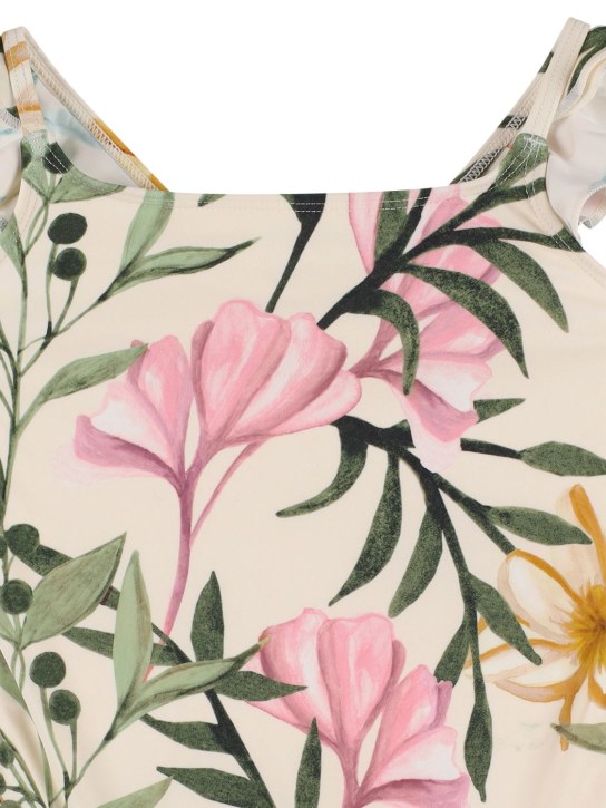 Patbo: 茉莉印花莱卡连体泳衣 - 白色 - kids-girls_1 | Luisa Via Roma