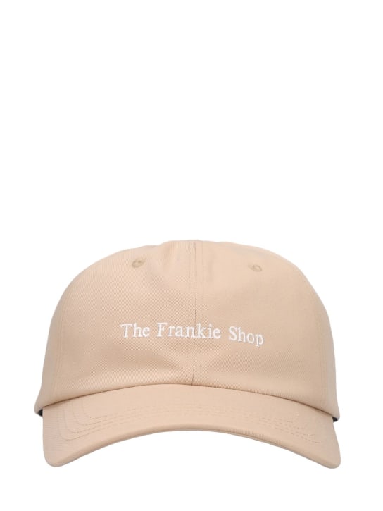 The Frankie Shop: Logo embroidery cotton baseball cap - men_0 | Luisa Via Roma