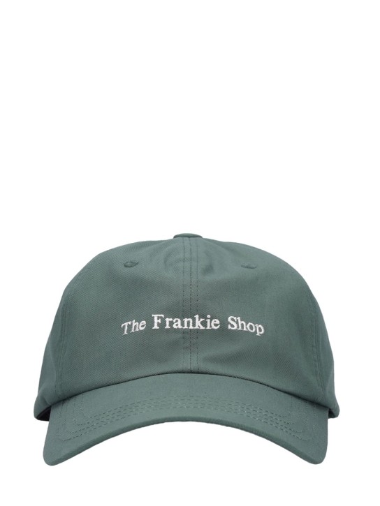 The Frankie Shop: Casquette en coton à logo brodé - Pine - women_0 | Luisa Via Roma