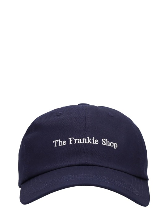 The Frankie Shop: Casquette en coton à logo brodé - Bleu Marine - men_0 | Luisa Via Roma