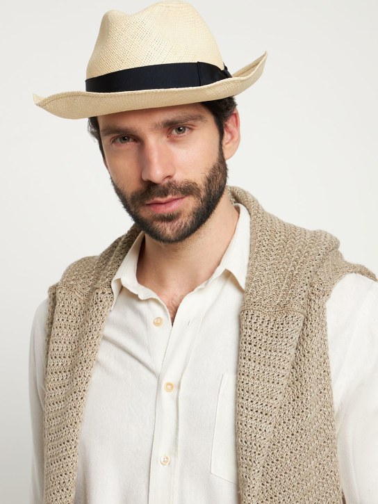 Borsalino: Amedeo 7.5cm brim straw Panama hat - men_1 | Luisa Via Roma