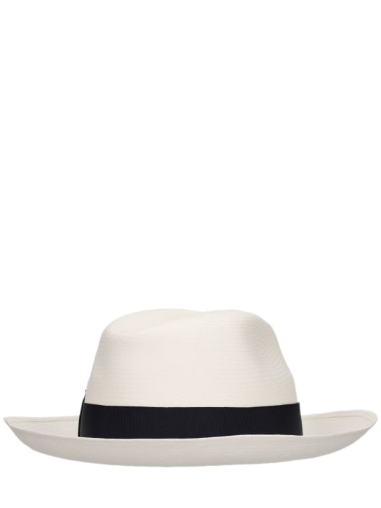 Borsalino: Amedeo宽檐草帽 - 白色/蓝色 - men_3 | Luisa Via Roma