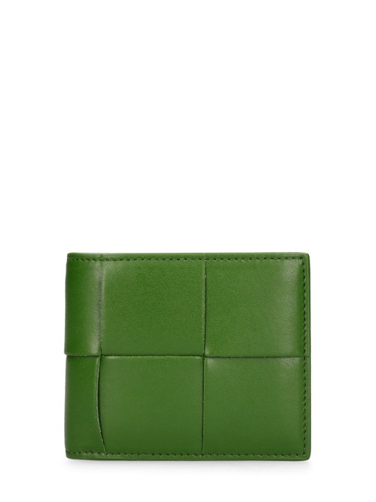 Bottega Veneta: Cassette leather bi-fold wallet - Avocado - men_0 | Luisa Via Roma