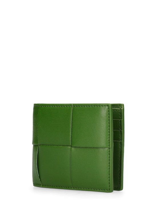 Bottega Veneta: Cassette leather bi-fold wallet - Avocado - men_1 | Luisa Via Roma