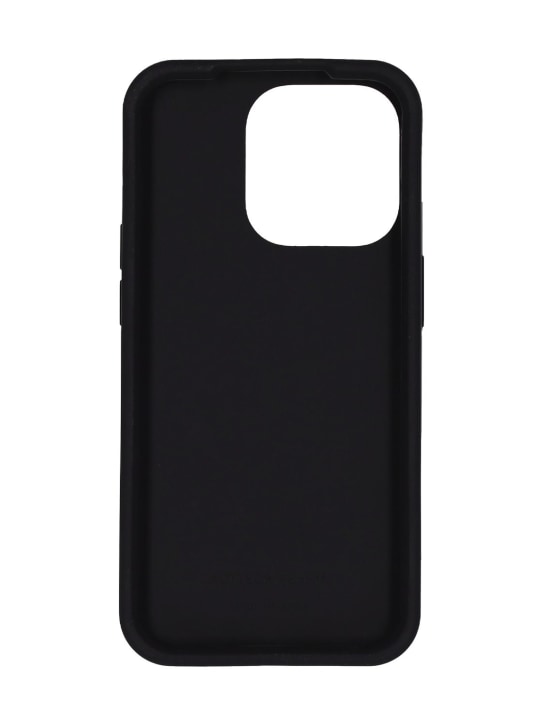 Bottega Veneta: Tech rubber iPhone 14 Pro case - Black - men_1 | Luisa Via Roma