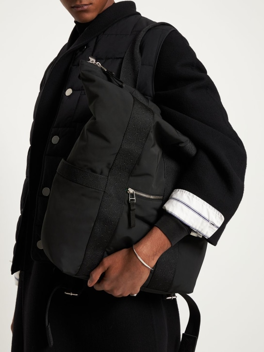 Bottega Veneta: Small voyager backpack - Black - men_1 | Luisa Via Roma