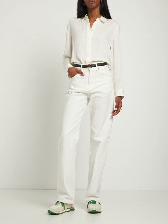 Theory: Classic menswear silk shirt - women_1 | Luisa Via Roma