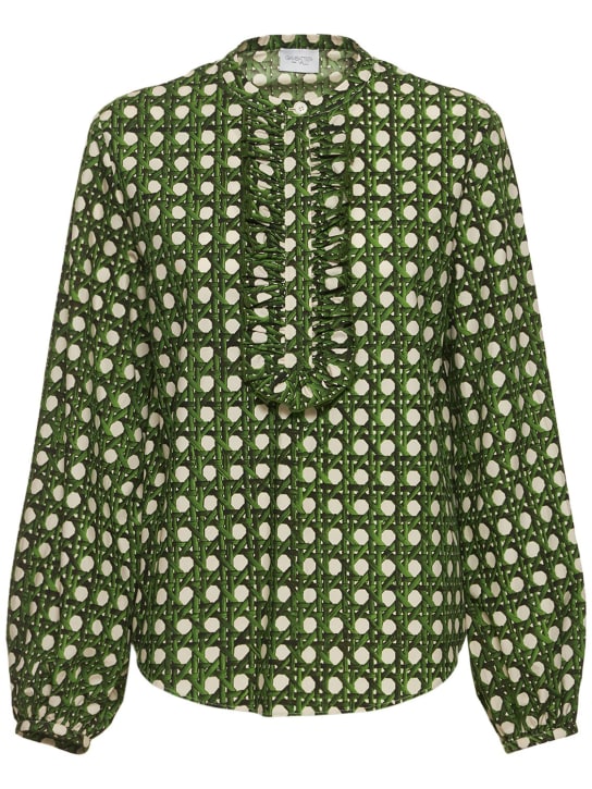 Giambattista Valli: Printed cotton poplin shirt - Multicolor - women_0 | Luisa Via Roma