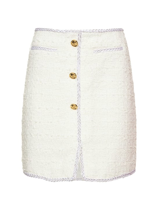 Giambattista Valli: Minigonna bouclé con bottoni - Bianco - women_0 | Luisa Via Roma