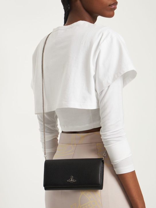 Vivienne Westwood: Long grained leather wallet bag - women_1 | Luisa Via Roma