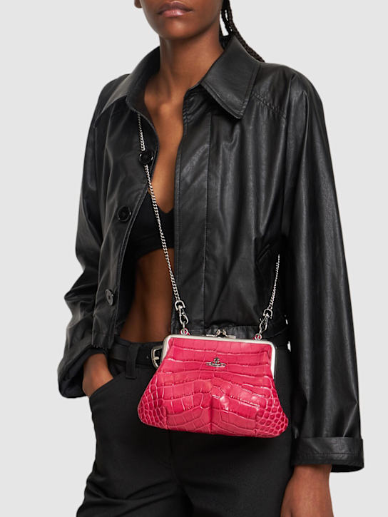 Vivienne Westwood: Granny Frame croc embossed leather bag - women_1 | Luisa Via Roma