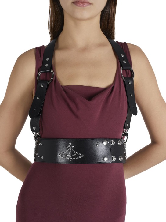Vivienne Westwood: Embellished leather harness belt - women_1 | Luisa Via Roma