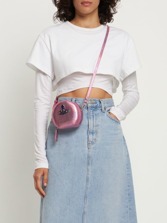 Vivienne Westwood: Mini round iridescent faux leather bag - women_1 | Luisa Via Roma