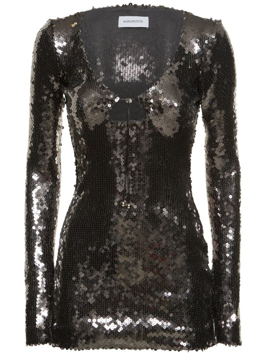 16arlington: Solaria sequined mini dress - Grey - women_0 | Luisa Via Roma