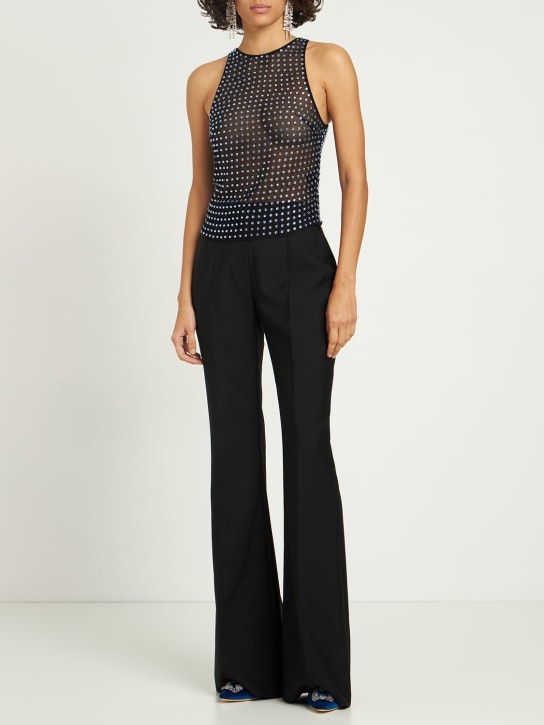 16arlington: Débardeur orné de cristaux Fleur - Noir/Bleu - women_1 | Luisa Via Roma