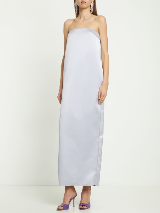 16arlington: Blaise satin strapless long dress - Lilac - women_1 | Luisa Via Roma