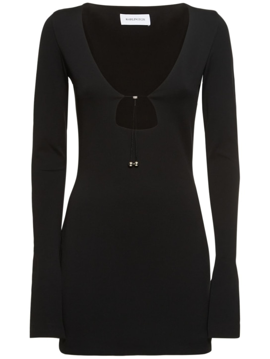 16arlington: Vestido corto de punto Milano - Negro - women_0 | Luisa Via Roma