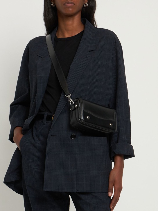 Lemaire: Mini Ransel glossy satchel leather bag - women_1 | Luisa Via Roma