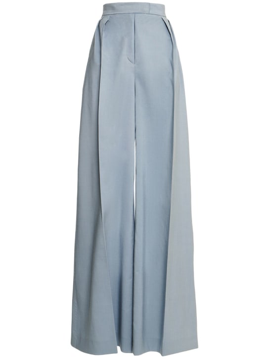 Max Mara: Mimma pleated cotton twill wide pants - women_0 | Luisa Via Roma