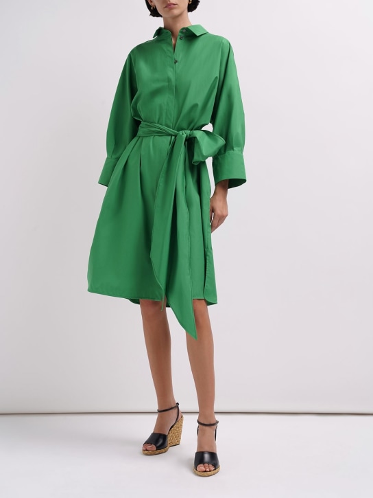 'S Max Mara: Tabata belted poplin midi shirt dress - women_1 | Luisa Via Roma