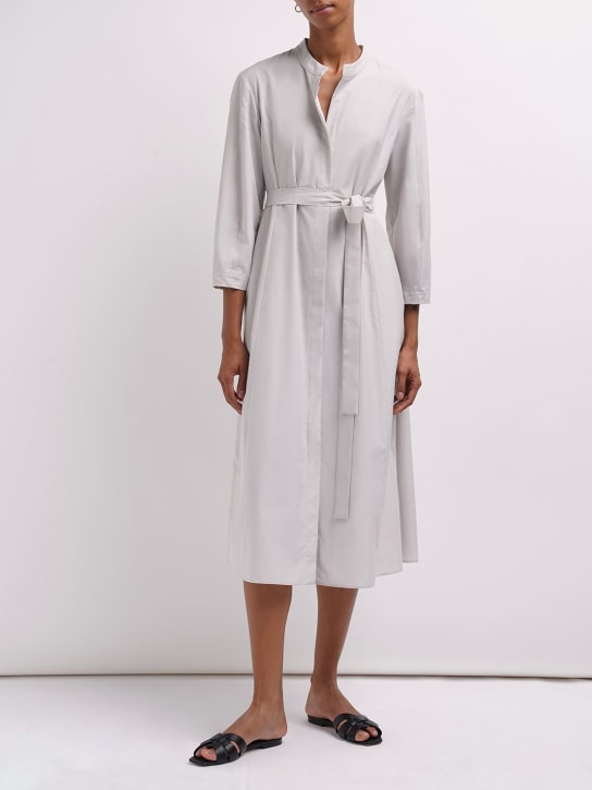 'S Max Mara: Cloe belted poplin midi dress - women_1 | Luisa Via Roma