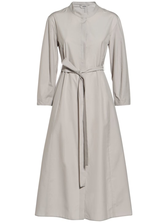 'S Max Mara: Cloe belted poplin midi dress - women_0 | Luisa Via Roma