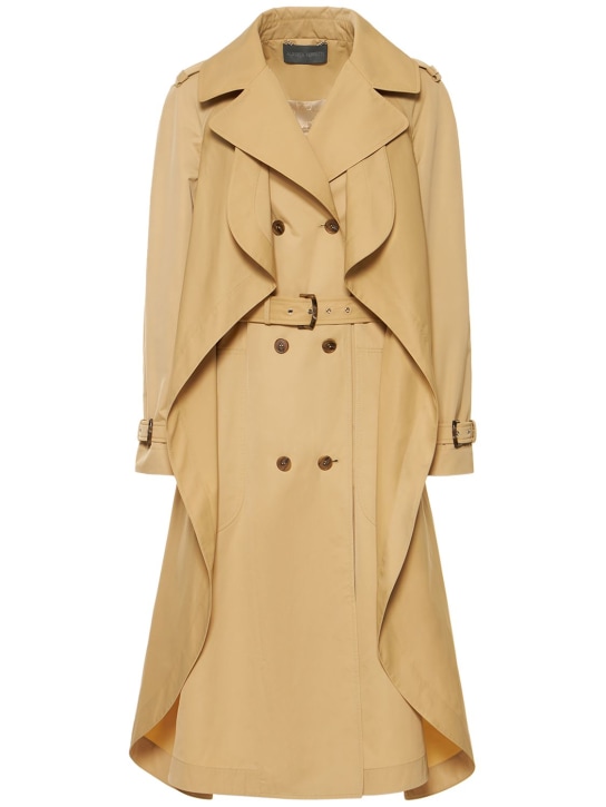 Alberta Ferretti: Trench-coat en gabardine avec ceinture - women_0 | Luisa Via Roma