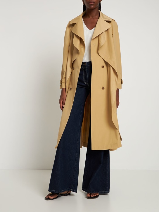 Alberta Ferretti: Trench-coat en gabardine avec ceinture - women_1 | Luisa Via Roma