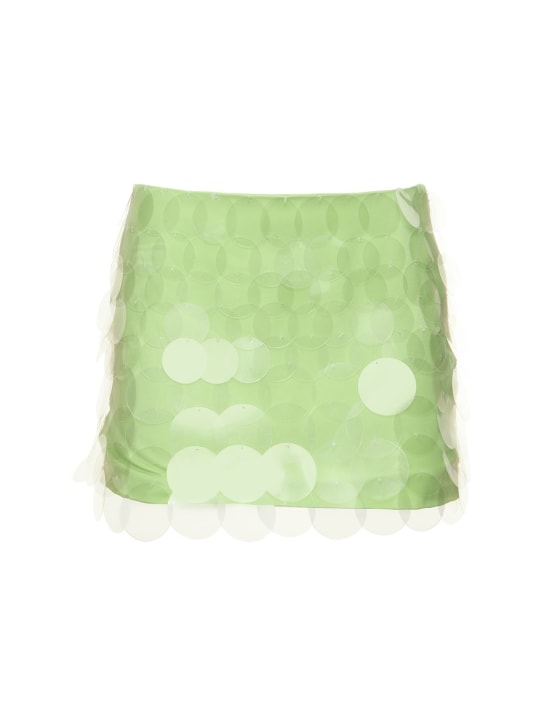 SIMKHAI: Campbell embellished mini skirt - Green - women_0 | Luisa Via Roma
