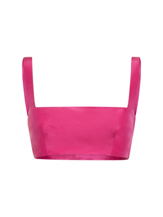 Silk faille bandeau crop top - Thumbnail 1