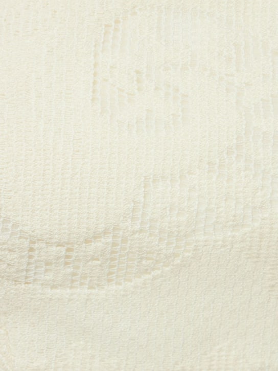 Valentino: Cotton guipure lace bandana crop top - Ivory - women_1 | Luisa Via Roma