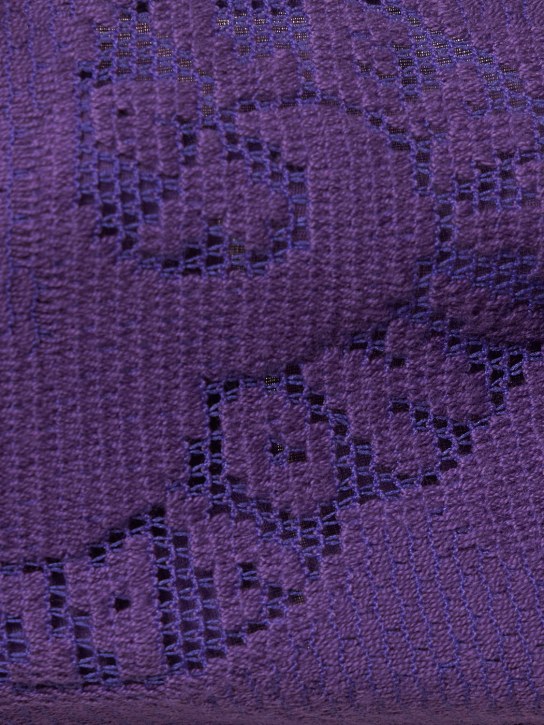 Valentino: Cotton guipure lace crop top - Purple - women_1 | Luisa Via Roma