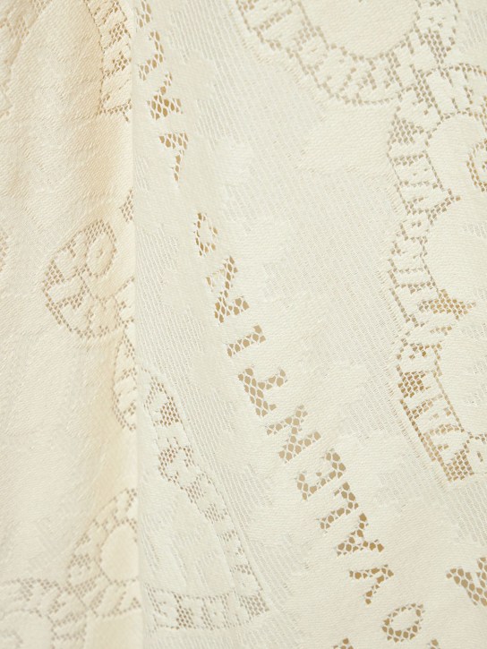 Valentino: Cotton guipure lace long cape - Ivory - women_1 | Luisa Via Roma
