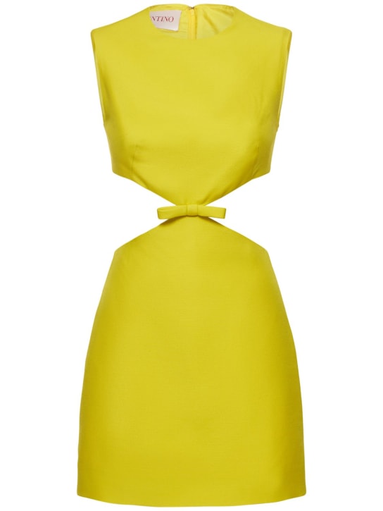 Valentino: Crepe couture cutout bow mini dress - Yellow - women_0 | Luisa Via Roma