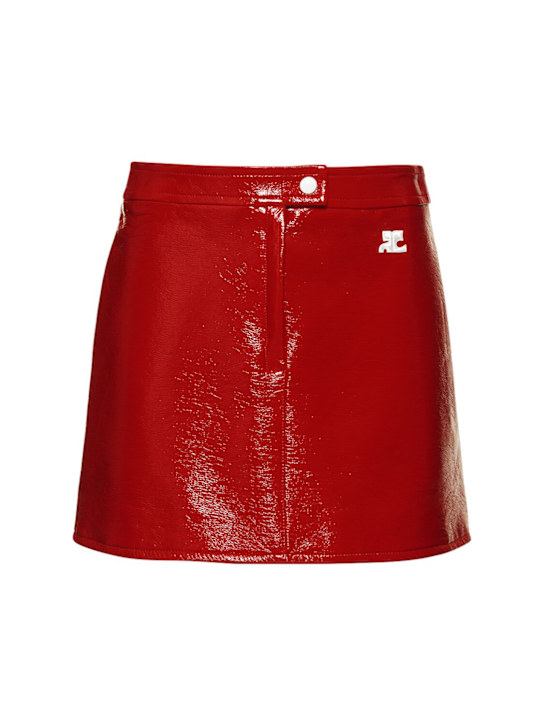 Courrèges: Vinyl mini skirt - women_0 | Luisa Via Roma