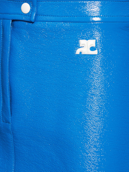 Courreges: Falda de vinilo - Azul - women_1 | Luisa Via Roma