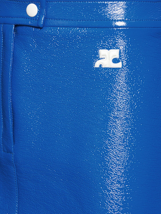 Courrèges: Minigonna in vinile - Blu - women_3 | Luisa Via Roma