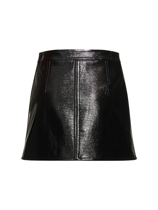 Courrèges: Vinyl mini skirt - Black - women_4 | Luisa Via Roma