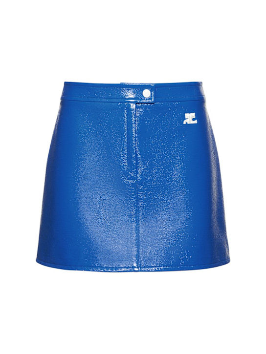 Courrèges: Minigonna in vinile - Blu - women_0 | Luisa Via Roma