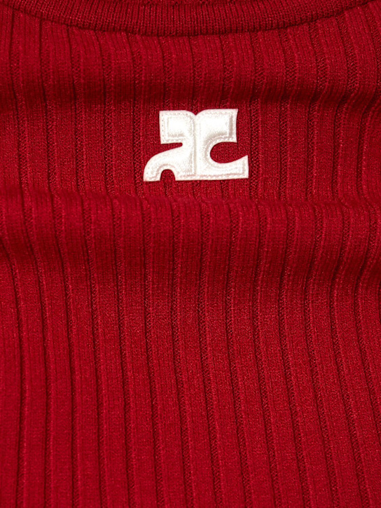 Courrèges: Knit viscose blend logo jumper - Red - women_3 | Luisa Via Roma