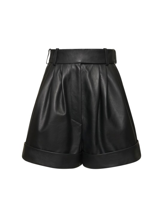 Alexandre Vauthier: High waisted leather shorts - Black - women_0 | Luisa Via Roma