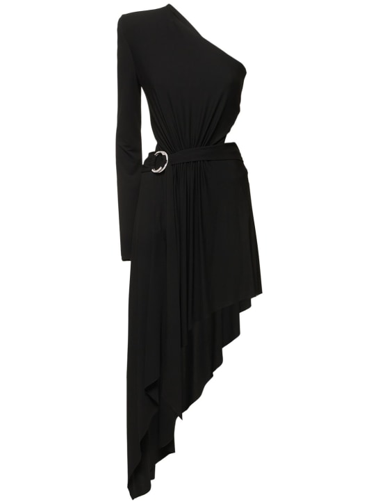 Draped one shoulder midi dress