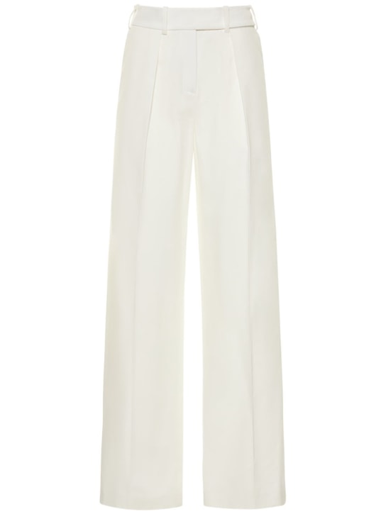 Straight high waist twill pants - Thumbnail 1