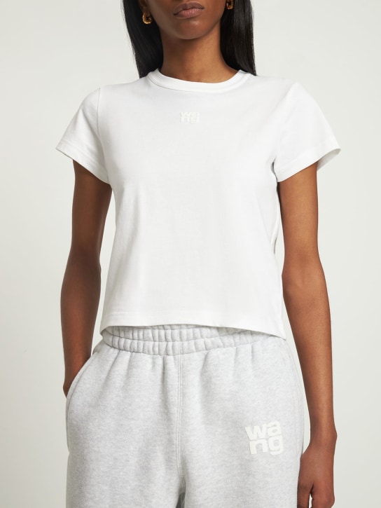 Alexander Wang: Essential shrunk cotton jersey t-shirt - White - women_1 | Luisa Via Roma