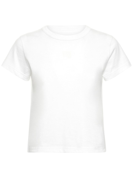 Alexander Wang: Essential shrunk cotton jersey t-shirt - White - women_0 | Luisa Via Roma