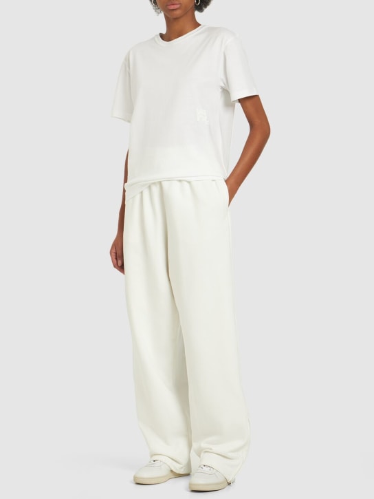 Alexander Wang: Essential short sleeve cotton t-shirt - Beyaz - women_1 | Luisa Via Roma