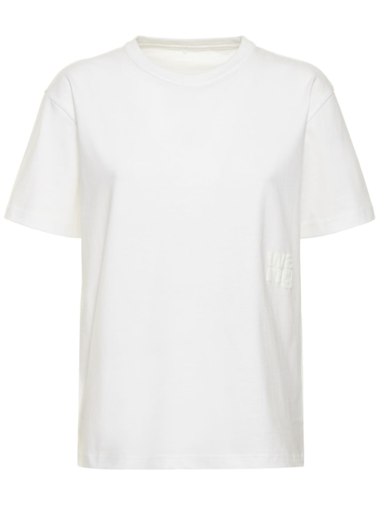 Alexander Wang: T-shirt in cotone - Bianco - women_0 | Luisa Via Roma