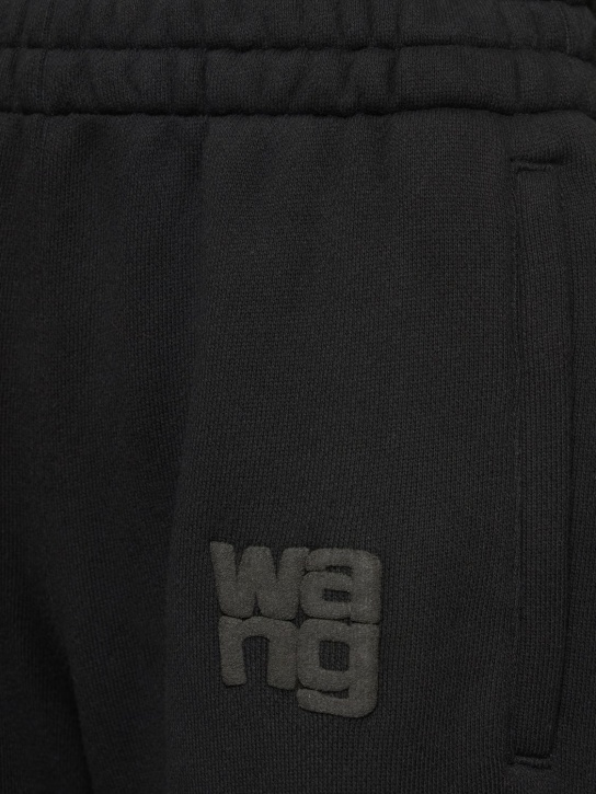 Alexander Wang: Pantalon de survêtement en coton éponge Essential - Noir - women_1 | Luisa Via Roma