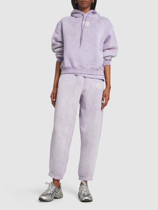 Alexander Wang: Essential terry cotton hoodie w/ logo - women_1 | Luisa Via Roma